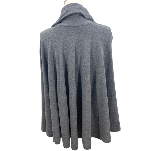 Elie Tahari Cowl Neck Merino Wool Cape Poncho Sweater One Size - Picture 3 of 10